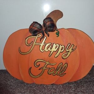 Happy fall pumpkin door hanger